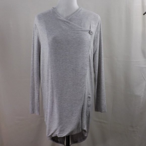 cupcakes & cashmere Grey Haze Viscose Wrap w Tux Tails Cape Wrap Jacket Coat M - Picture 5 of 16